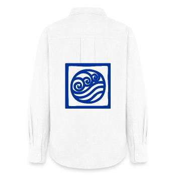 Symbole de l’eau en carré - Chemise Oxford Femme - blanc - Dos - AI Model Female 172 light (172cm)