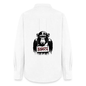Every Human Monkey | Save Animals - Frauen Oxford Hemd - Weiß - Hinten - AI Model Female 172 light (172cm)