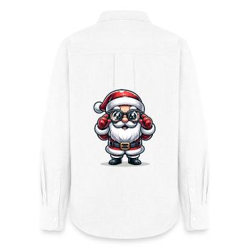 Santa Claus with Sunglasses Xmas Costume - Women's Oxford Shirt - white - Back - AI Model Female 172 light (172cm)