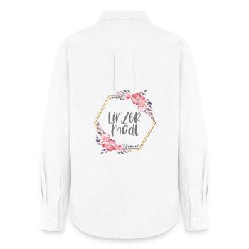 Linzer Madl Österreich Heimat Mädchen Geschenk - Frauen Oxford Hemd - Weiß - Hinten - AI Model Female 172 light (172cm)