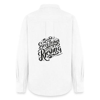 everything happens for a riesling! - Frauen Oxford Hemd - Weiß - Hinten - AI Model Female 172 light (172cm)