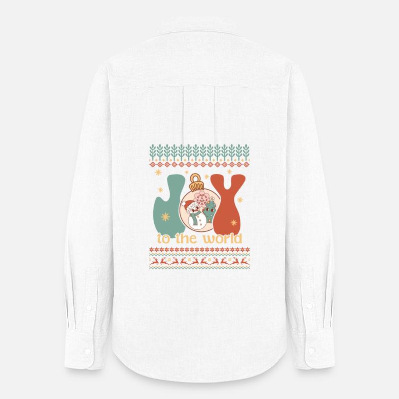 Hässlicher Weihnachtspullover - Frauen Oxford Hemd - Weiß
