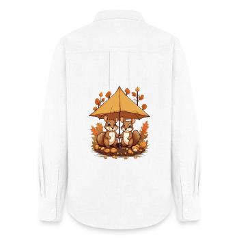 Cute Squirrels - Women's Oxford Shirt - white - Back - AI Model Female 172 light (172cm)