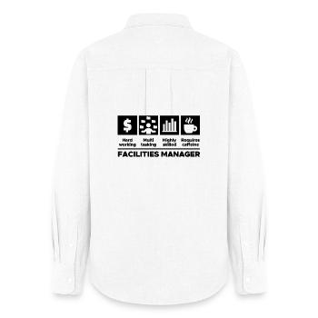 Manager Statement Job Work Workaholic Career - Women's Oxford Shirt - white - Back - AI Model Female 172 light (172cm)