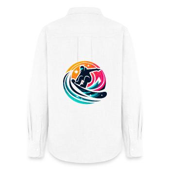 Grafische Leidenschaft eines Snowboarders - Frauen Oxford Hemd - Weiß - Hinten - AI Model Female 172 light (172cm)