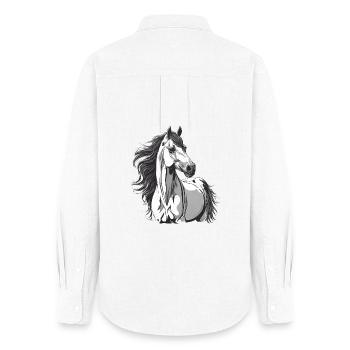 cheval, fan de chevaux, équitation - Chemise Oxford Femme - blanc - Dos - AI Model Female 172 light (172cm)