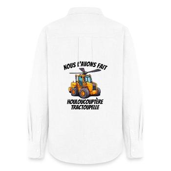 chantier, travaux, chef de chantier - Chemise Oxford Femme - blanc - Dos - AI Model Female 172 light (172cm)