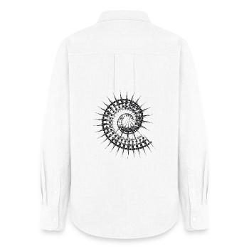 Escargot en forme de coquille en noir et blanc - Chemise Oxford Femme - blanc - Dos - AI Model Female 172 light (172cm)
