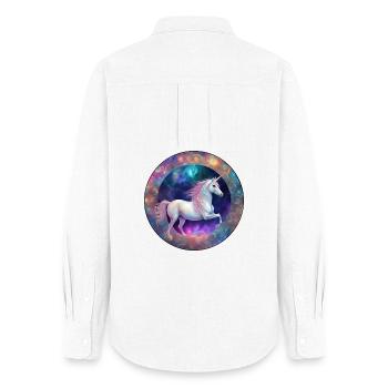 Galactic Unicorn Circle - Women's Oxford Shirt - white - Back - AI Model Female 172 light (172cm)