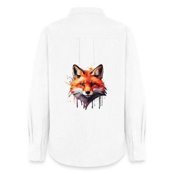 Watercolor Fox - Women's Oxford Shirt - white - Back - AI Model Female 172 light (172cm)