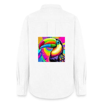 Toucan Pop Art - Women's Oxford Shirt - white - Back - AI Model Female 172 light (172cm)