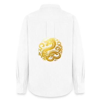 Chinesisches Drachen-Tattoo - Frauen Oxford Hemd - Weiß - Hinten - AI Model Female 172 light (172cm)