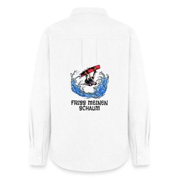 Wakeboard, Surfboard, Water Sports, Stunt, Wakesurfing - Women's Oxford Shirt - white - Back - AI Model Female 172 light (172cm)