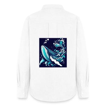 Baleine - Chemise Oxford Femme - blanc - Dos - AI Model Female 172 light (172cm)
