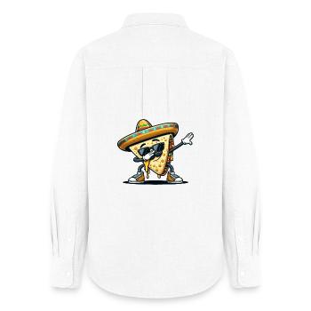 Quesadillas Nourriture Dabbing Mexique - Chemise Oxford Femme - blanc - Dos - AI Model Female 172 light (172cm)