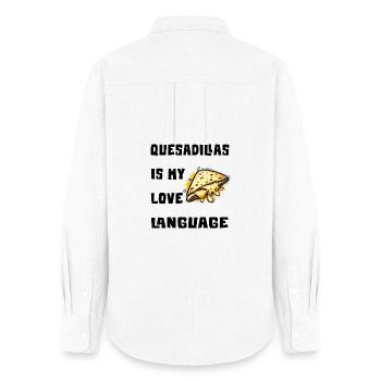 Les quesadillas sont mon langage d'amour - Chemise Oxford Femme - blanc - Dos - AI Model Female 172 light (172cm)