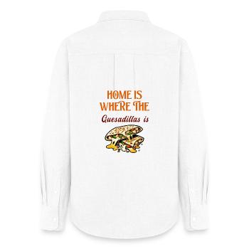 Home Is Where The Quesadillas Is - Women's Oxford Shirt - white - Back - AI Model Female 172 light (172cm)