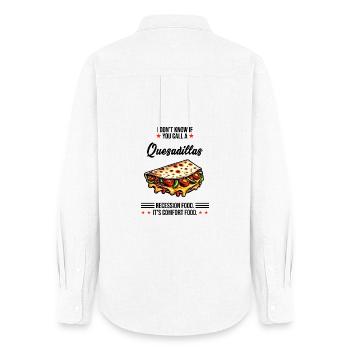 Quesadillas It's Comfort Food Mexican - Women's Oxford Shirt - white - Back - AI Model Female 172 light (172cm)
