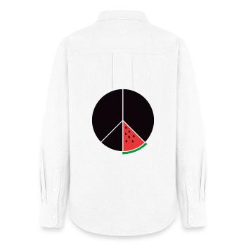 Gaza Peace - Frauen Oxford Hemd - Weiß - Hinten - AI Model Female 172 light (172cm)