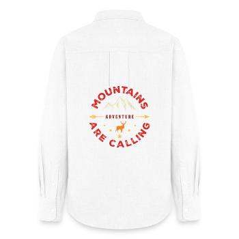Les montagnes vous appellent - Aventure en plein air - Chemise Oxford Femme - blanc - Dos - AI Model Female 172 light (172cm)