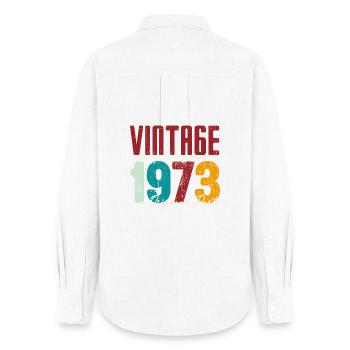 Vintage 1973 Original Part - Women's Oxford Shirt - white - Back - AI Model Female 172 light (172cm)