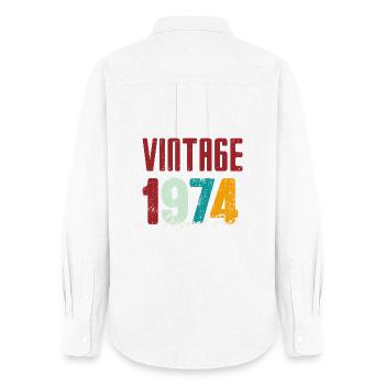 Vintage 1974 Partie originale - Chemise Oxford Femme - blanc - Dos - AI Model Female 172 light (172cm)