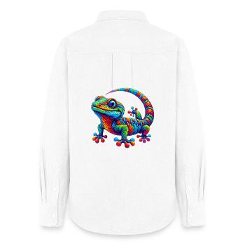 Gecko - Chemise Oxford Femme - blanc - Dos - AI Model Female 172 light (172cm)