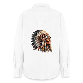 American Indian American Red Skin - Women's Oxford Shirt - white - Back - AI Model Female 172 light (172cm)