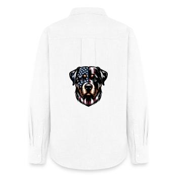 Rottweiler USA dog design - Women's Oxford Shirt - white - Back - AI Model Female 172 light (172cm)