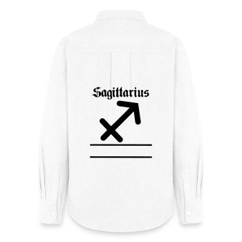 Bannière de nom Sagittaire Sagittaire - Chemise Oxford Femme - blanc - Dos - AI Model Female 172 light (172cm)