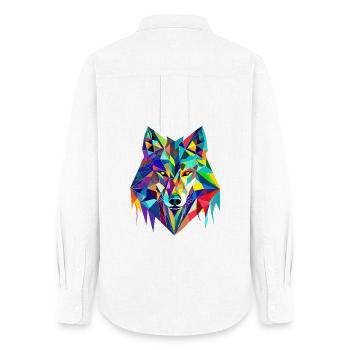 Who dances with the wolf - Women's Oxford Shirt - white - Back - AI Model Female 172 light (172cm)