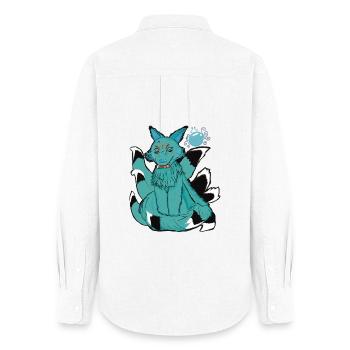 Hoshi no tama de Kitsune - Frauen Oxford Hemd - Weiß - Hinten - AI Model Female 172 light (172cm)