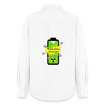 Too much energy - Women's Oxford Shirt - white - Back - AI Model Female 172 light (172cm)