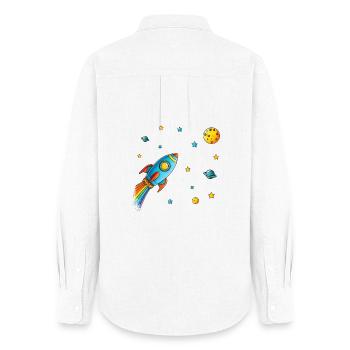 Adventure Space - Women's Oxford Shirt - white - Back - AI Model Female 172 light (172cm)