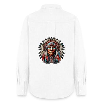 American Indian American Red Skin - Women's Oxford Shirt - white - Back - AI Model Female 172 light (172cm)