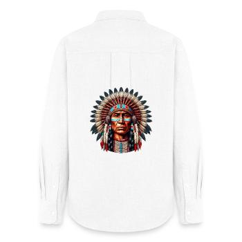 American Indian American Red Skin - Women's Oxford Shirt - white - Back - AI Model Female 172 light (172cm)