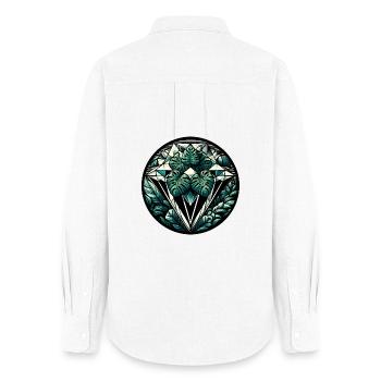 Diamant de la jungle - Chemise Oxford Femme - blanc - Dos - AI Model Female 172 light (172cm)