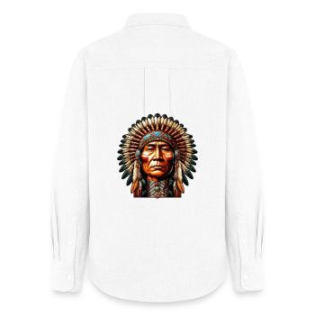 American Indian American Red Skin - Women's Oxford Shirt - white - Back - AI Model Female 172 light (172cm)