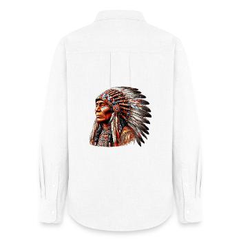 American Indian American Red Skin - Women's Oxford Shirt - white - Back - AI Model Female 172 light (172cm)