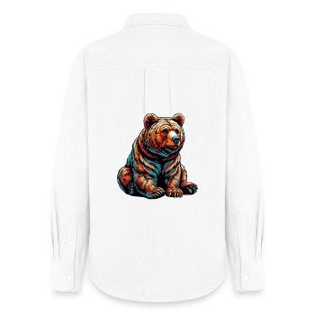 Bear - Women's Oxford Shirt - white - Back - AI Model Female 172 light (172cm)