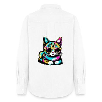 Cat with sunglasses - Women's Oxford Shirt - white - Back - AI Model Female 172 light (172cm)