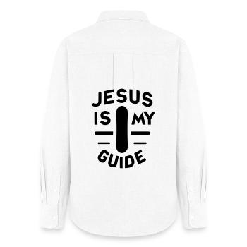 Jésus est mon guide - Snowboard - Chemise Oxford Femme - blanc - Dos - AI Model Female 172 light (172cm)