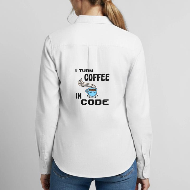 Programmeur de code Scripting Statement Développeur Chemise Oxford Femme