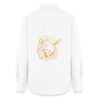 Löwe und Lamm - Frauen Oxford Hemd - Weiß - Hinten - AI Model Female 172 light (172cm)