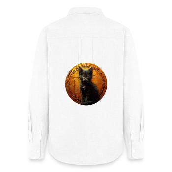 Katze im orange Stahlkreis - Frauen Oxford Hemd - Weiß - Hinten - AI Model Female 172 light (172cm)