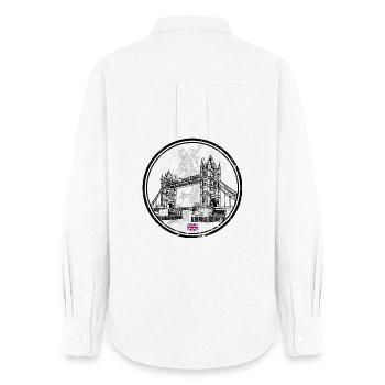 Londoner Brücke - Frauen Oxford Hemd - Weiß - Hinten - AI Model Female 172 light (172cm)