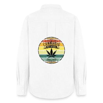 Retro Weed Cannabis Leaf - Women's Oxford Shirt - white - Back - AI Model Female 172 light (172cm)