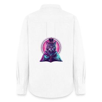 Lord Meow - Women's Oxford Shirt - white - Back - AI Model Female 172 light (172cm)