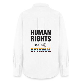 LGBT Pride Month - Menschenrechte sind nicht optional - Frauen Oxford Hemd - Weiß - Hinten - AI Model Female 172 light (172cm)