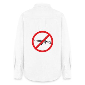 Stop War / Weapons banned - Women's Oxford Shirt - white - Back - AI Model Female 172 light (172cm)